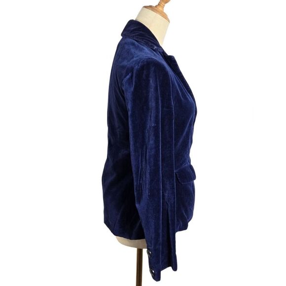 Ella Moss Blue Velvet Blazer Jacket - Picture 3 of 7